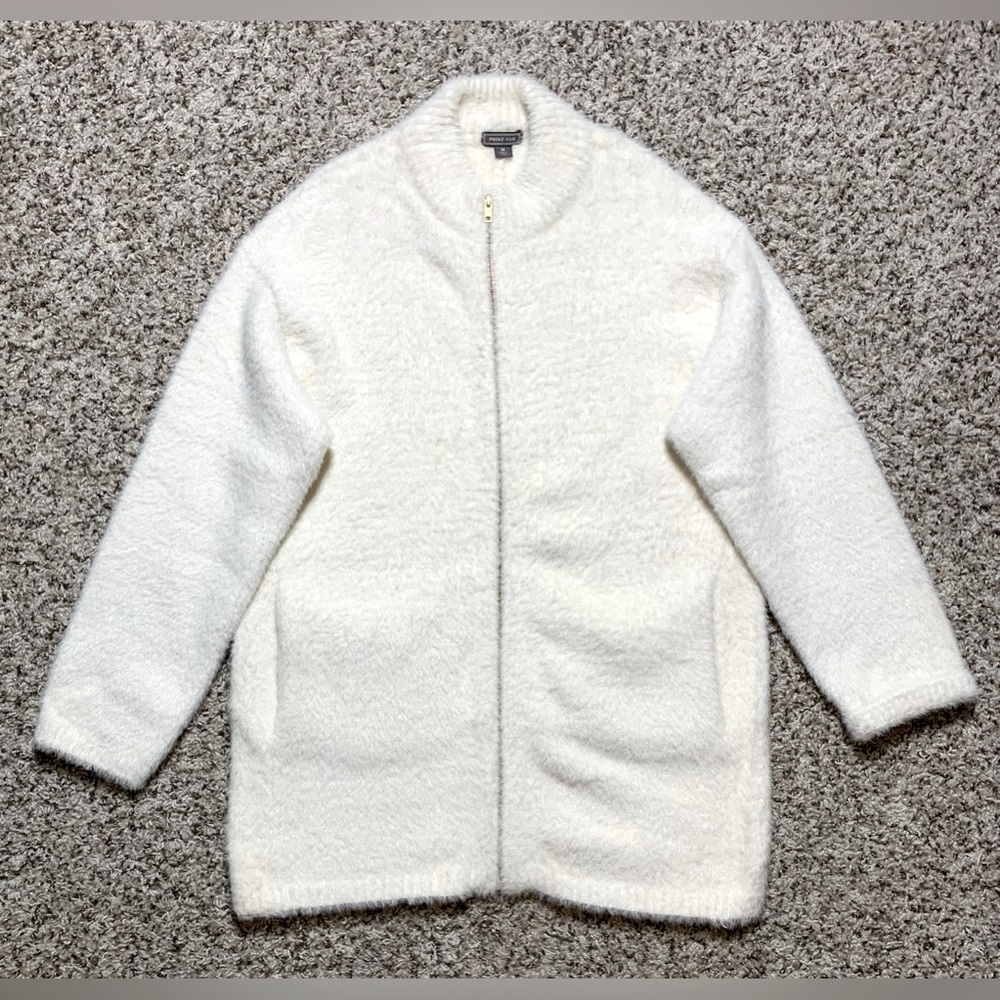 J. Crew Point Sur Long Zip-Up Fuzzy Cardigan Size M